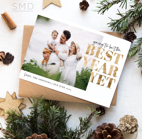 Holiday Pregnancy Announcement Card Christmas Card New Years Etsy Singapore