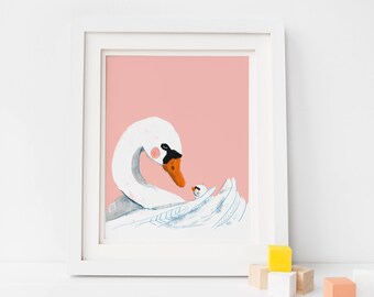 Swan, Baby Nursery Art