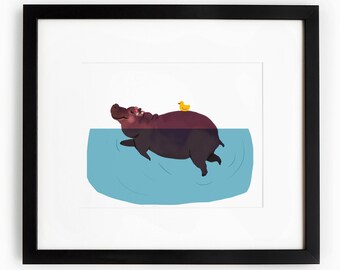 Baby Hippo Illustration