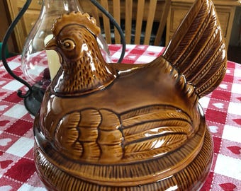 California pottery chicken tureen
