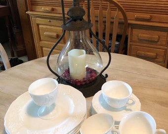Indiana glass " harvest" milk glass set by colony