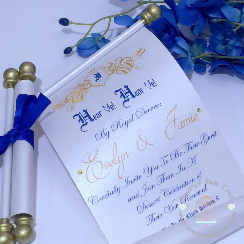 Royal Wedding Scroll Wedding Invitation Vow Renewal Etsy