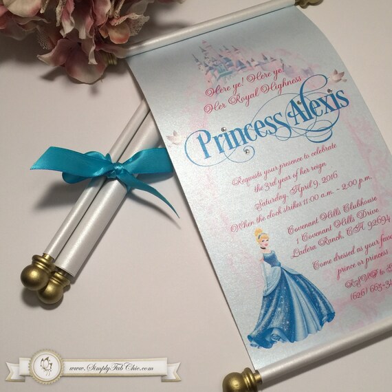 Cinderella Scroll Invitations 4