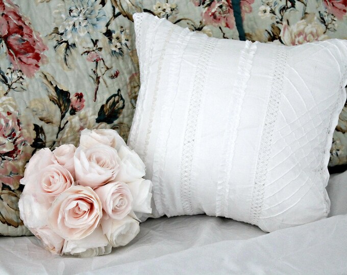 Shabby Chic Quilted Throw Pillow Etsy