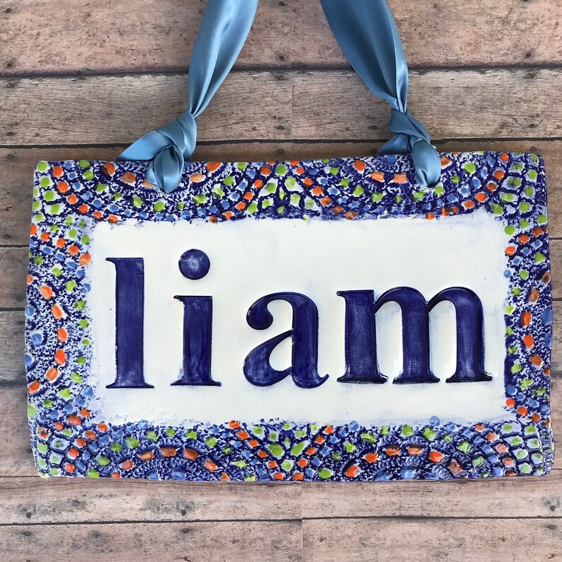 Ceramic Name Sign Nursery Room Decor Baby Name Sign Etsy