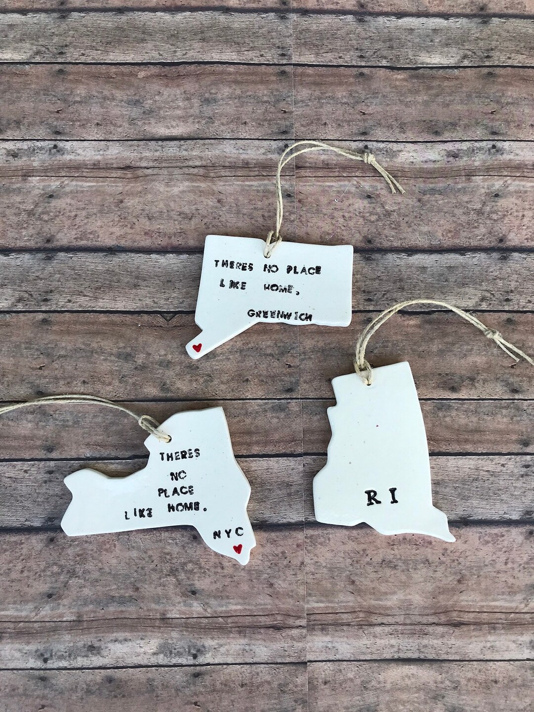 Personalized there's No Place Like Home Hanging Ornament on Natural ...