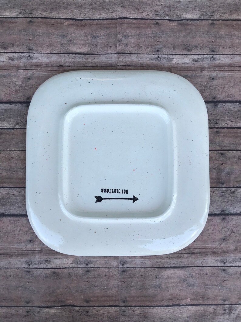 Winner Winner Vegan Dinner Plate Hand Painted Ceramic Square Etsy