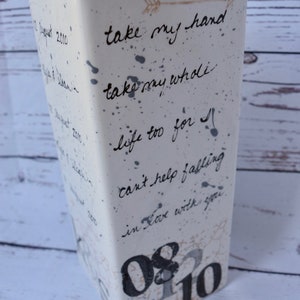 Wedding Gift Wedding Vase in ceramic personalized with date and initials of couple Anniversary Gift image 7