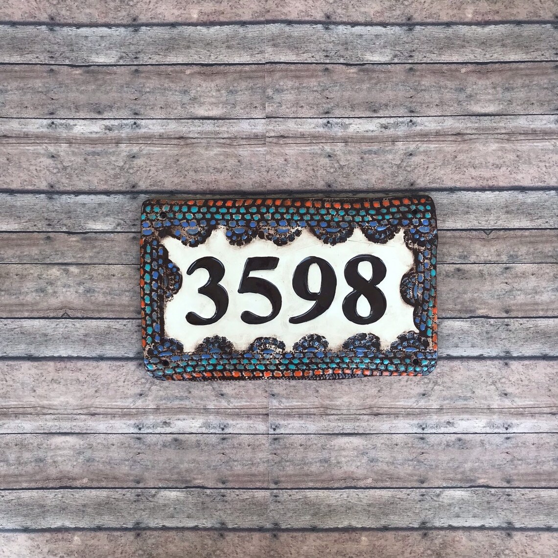 Rustic Home Decor Address Sign in Deep Rich Brown With Etsy