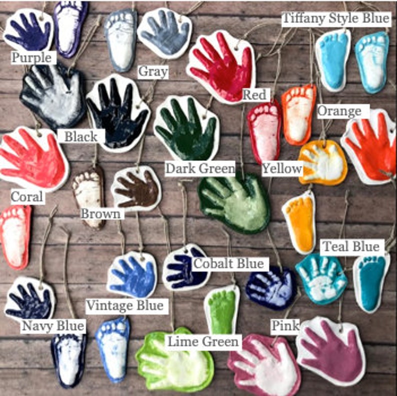 Raised Ceramic 3D Handprint Ornament Kit to Go in Vintage Blue Etsy