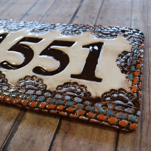 House Number Rustic Home address sign handmade in ceramic