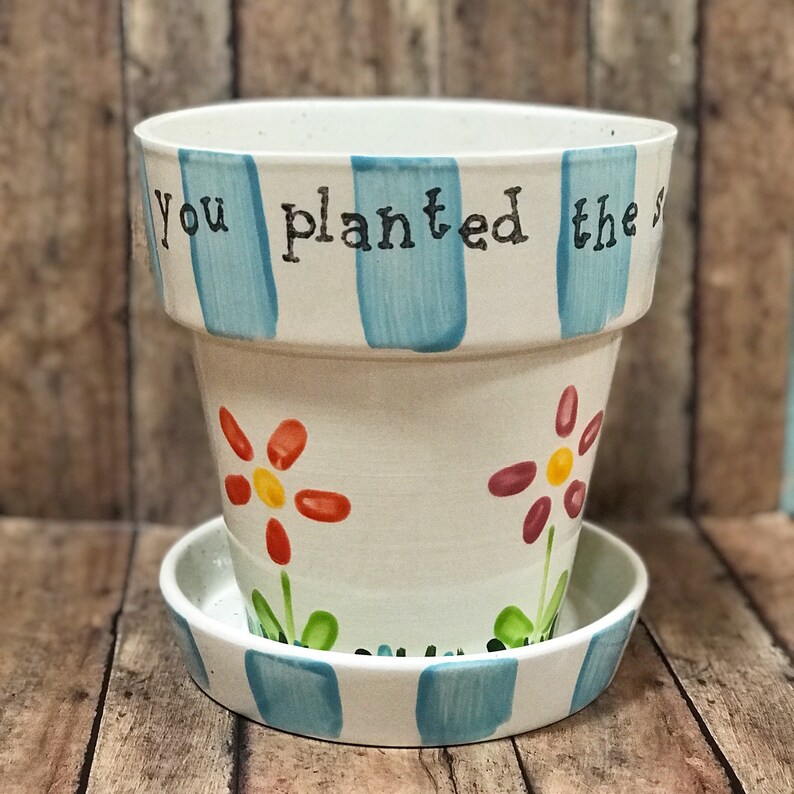 Flower pot teacher gift idea Etsy