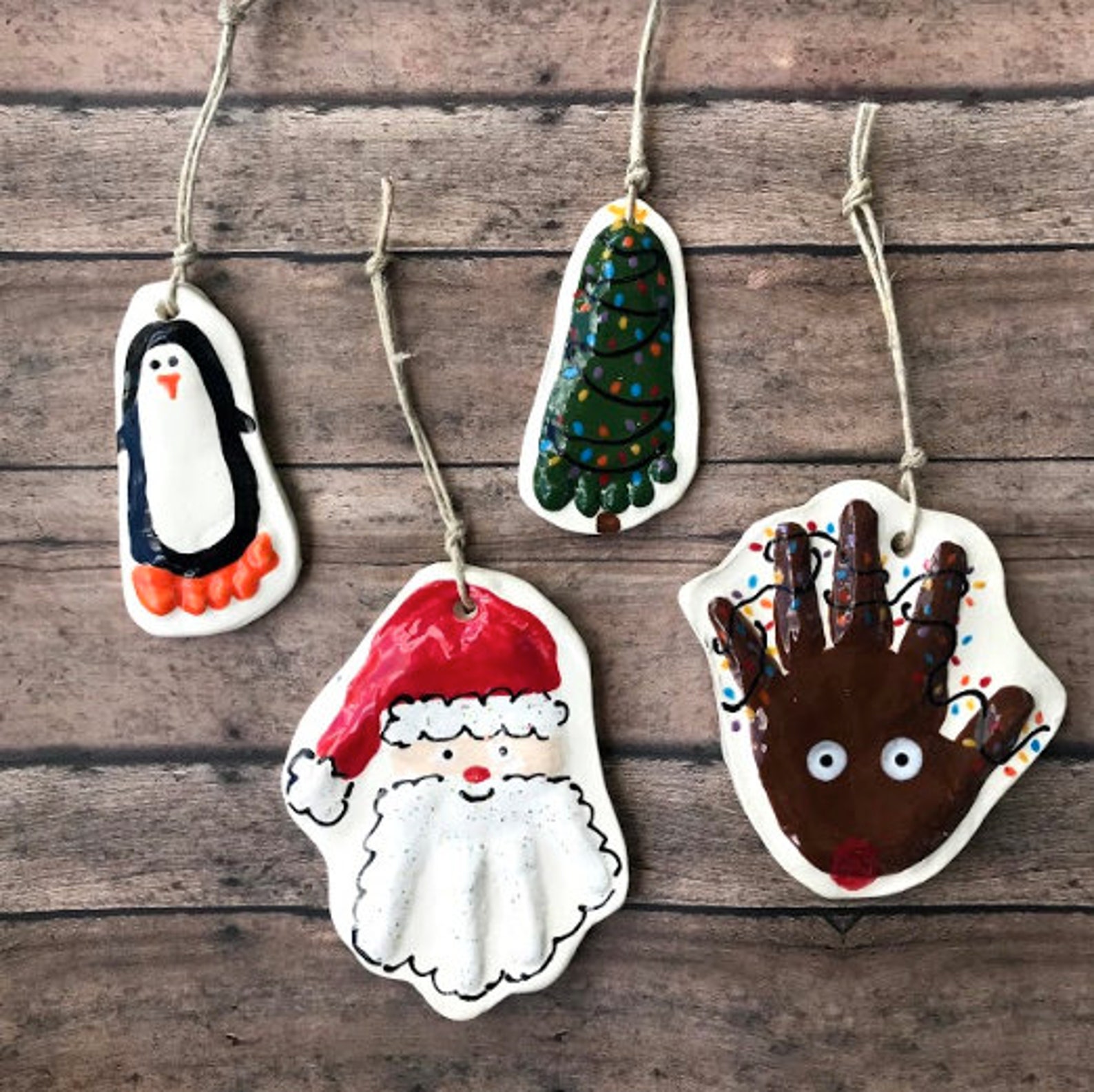 Raised Ceramic 3D Footprint Ornament Kit to Go in Seasonal Etsy