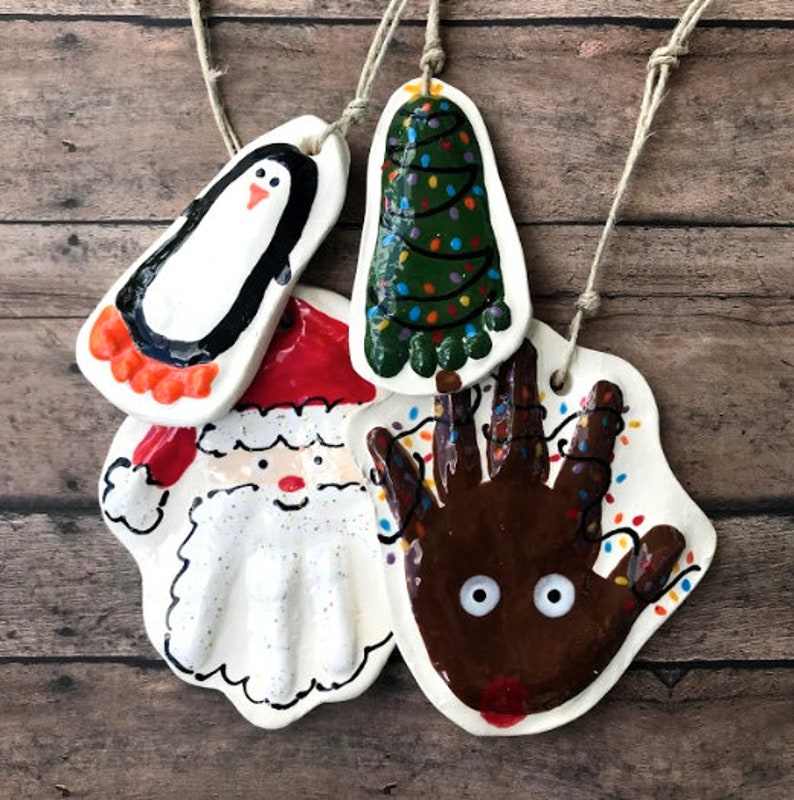 Raised Ceramic 3D Handprint Ornament Kit to Go in Seasonal Etsy