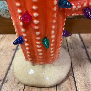 Lighted Cactus in Ceramic Vintage Inspired Arizona Sun color image 4