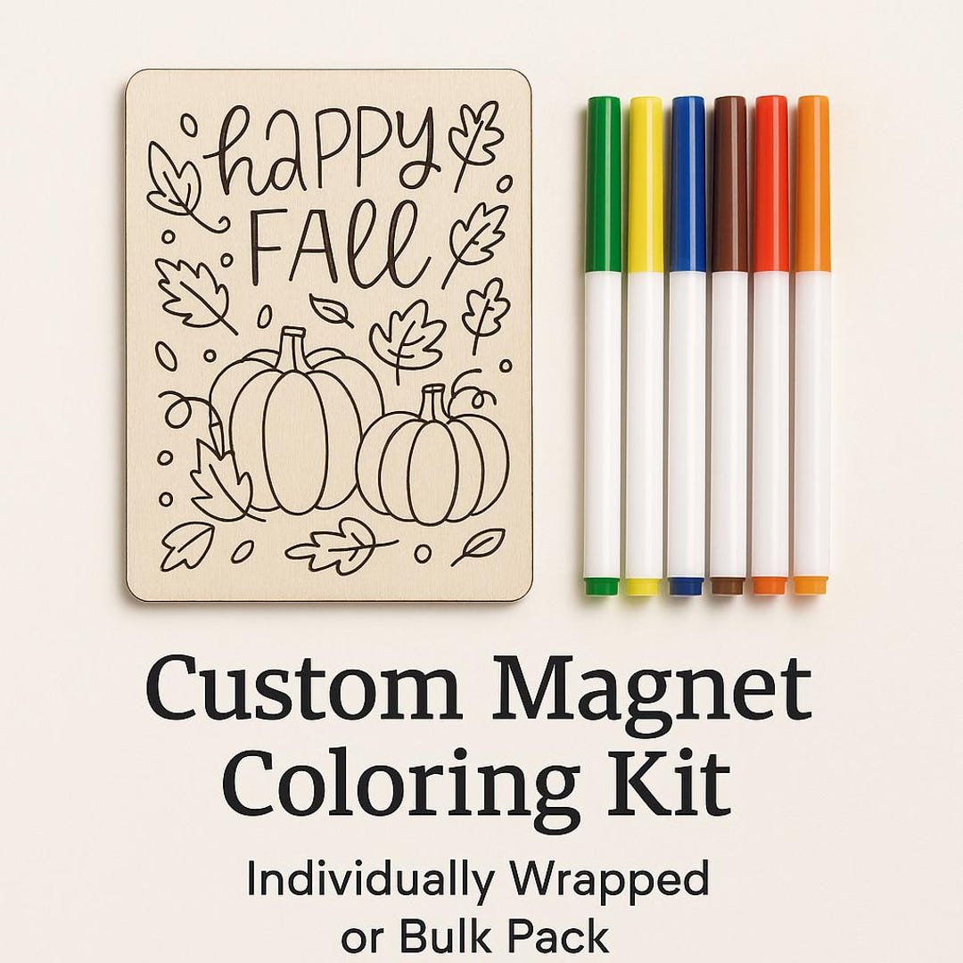 Custom Wooden Magnet Coloring Kit - Etsy