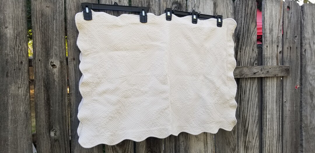 Vintage 2 Cream Ivory off White Pillow Cases Shams X2 Lot Etsy