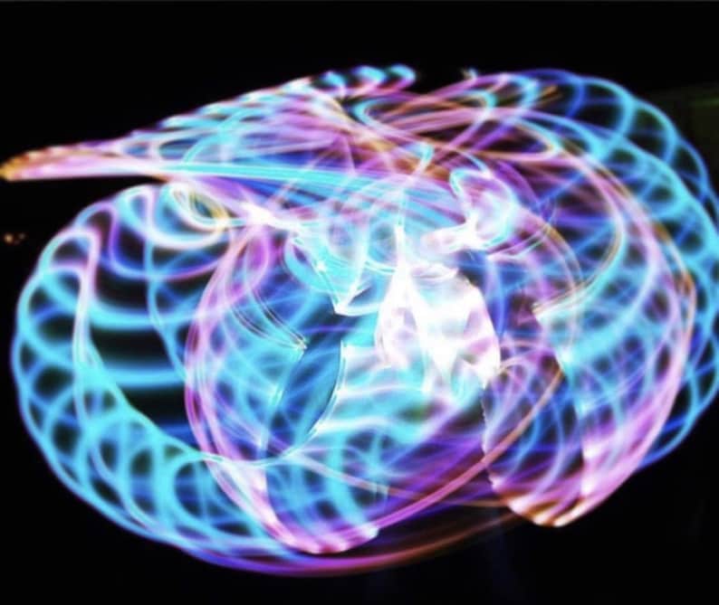 Elite Sapphire Ghost White LED Hula Hoop by The HoopSmiths image 2