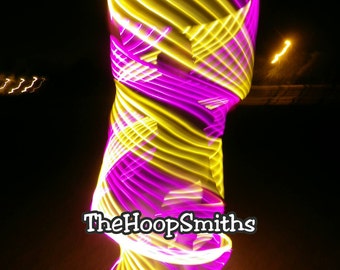 LED Hula Hoop Polypro HDPE Quad Pink Warm White By TheHoopSmiths