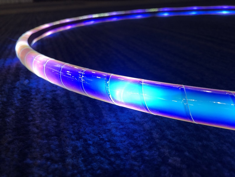 Elite Sapphire Ghost White LED Hula Hoop by The HoopSmiths image 1