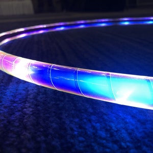 Hula hoop LED blanc fantôme Elite Sapphire par The HoopSmiths image 8