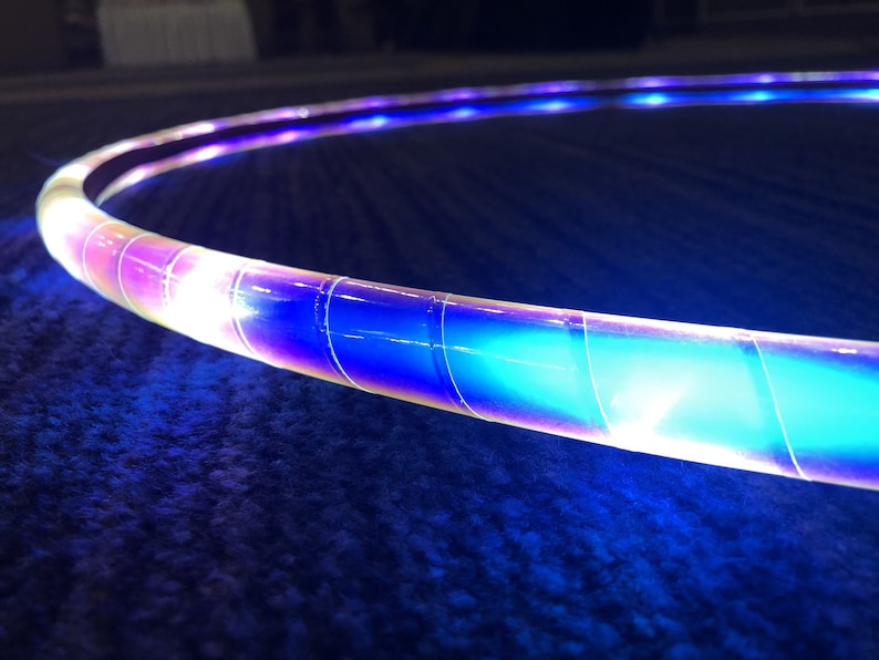 Elite Sapphire Ghost White LED Hula Hoop by The HoopSmiths image 8