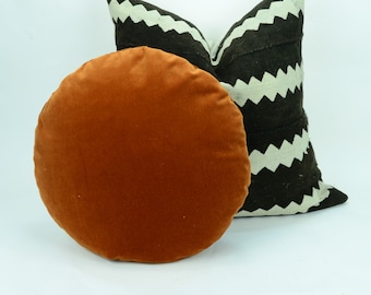 round copper velvet cushion // round velvet pillow // round pillow //  round copper cushion