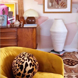 leopard ball pillow // animal print pillow ball // round velvet cushion // ball pillow // leopard velvet ball cushion