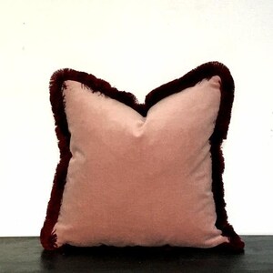 pink fringe pillow
