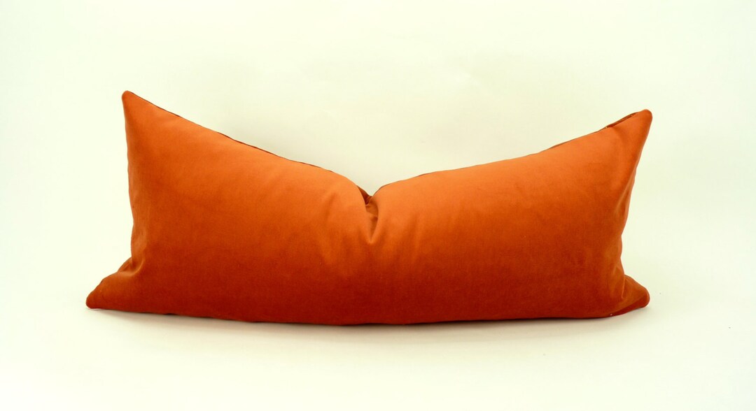 Rusty Orange Velvet Pillow, Orange Velvet Cushion, Fall Pillow Etsy