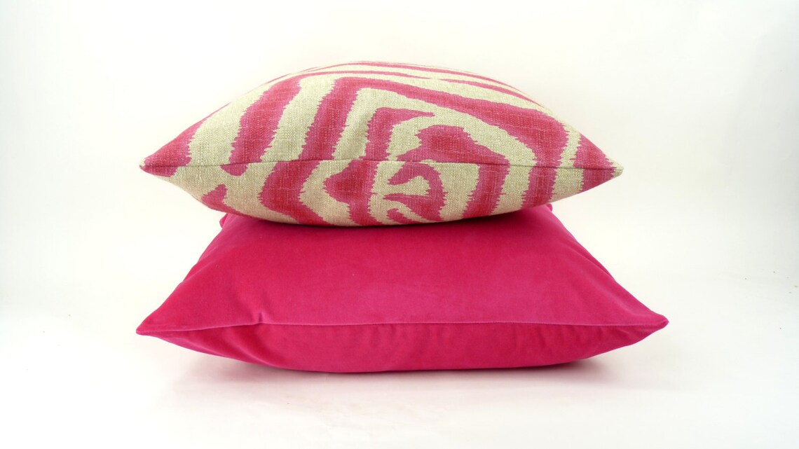 Cerise Pink Velvet Pillow Case // Hot Pink Velvet Cushion Etsy