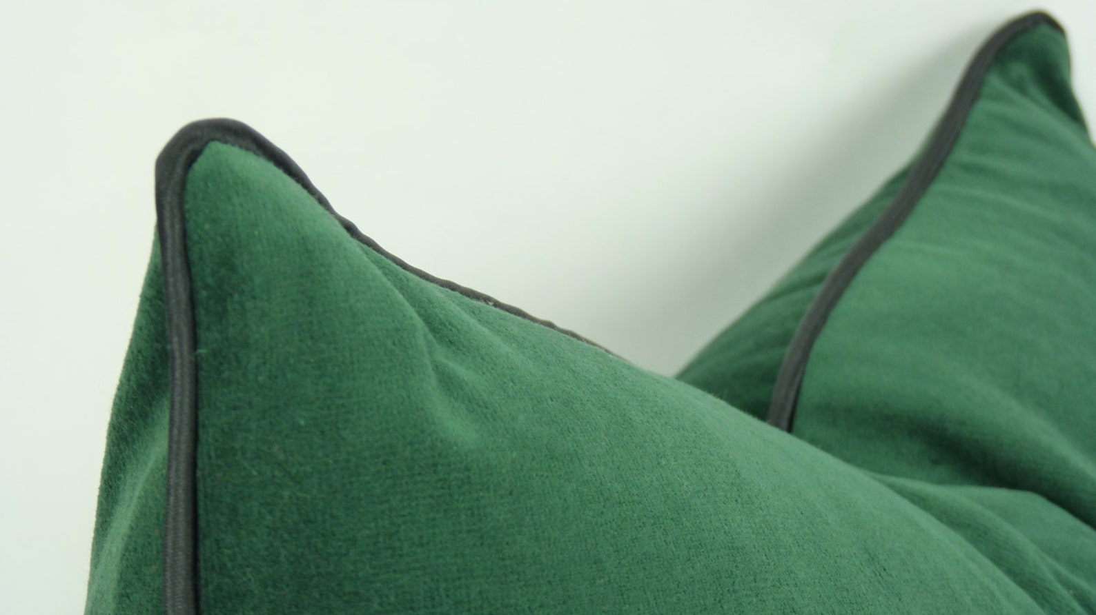Forest Green Velvet Pillow Cover // Green and Black Pillow Etsy