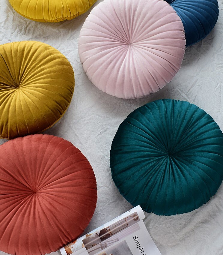 round orange cushion