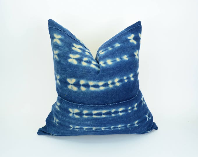 Vintage Indigo Mudcloth Pillow // Indigo Mudcloth Cushion // Indigo Mud