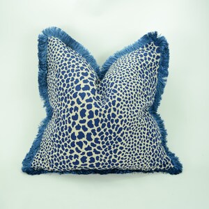 Blue leopard print pillow cover Leopard print pillow | Etsy