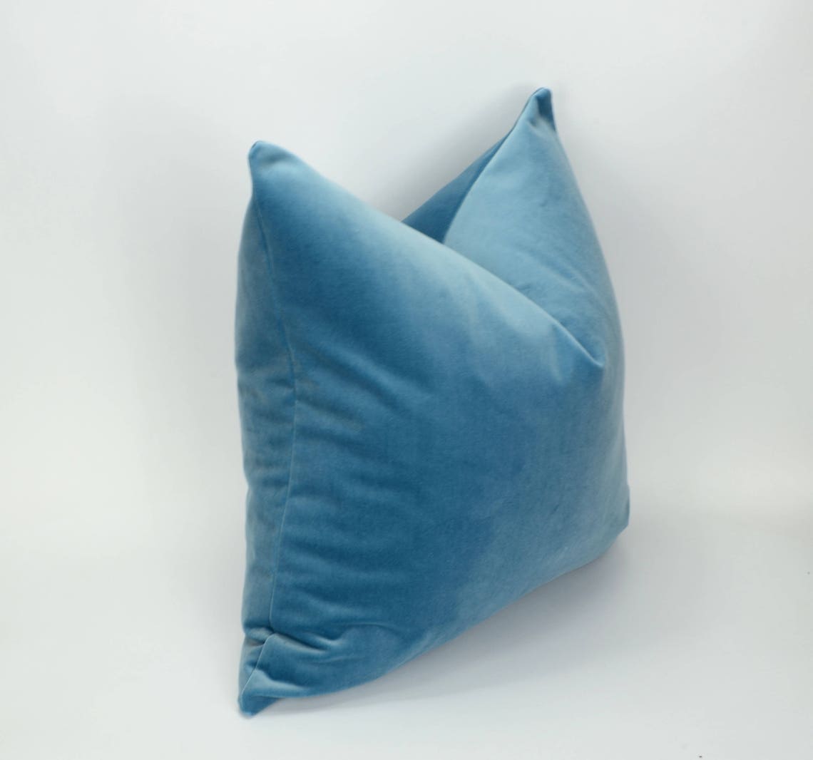 Cornflower Blue Velvet Pillow // Blue Velvet Pillow // Light Etsy