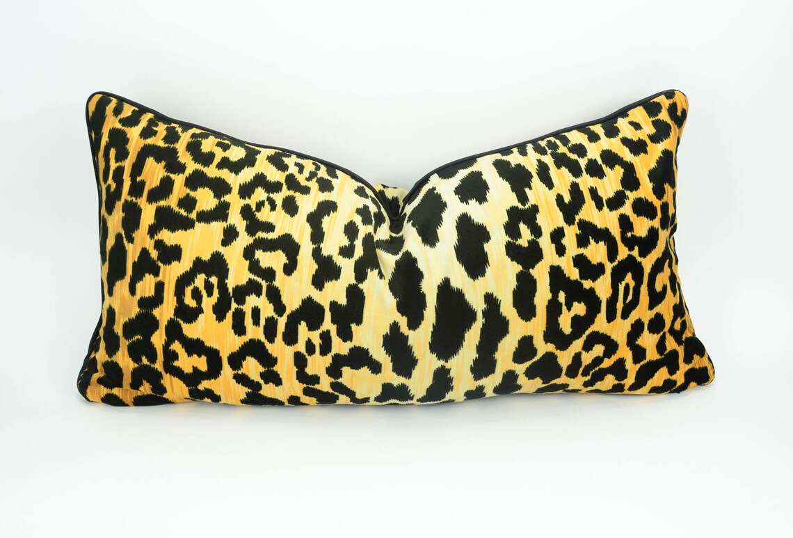 Gold Leopard Print Pillow // Velvet Leopard Print Cushion // Etsy