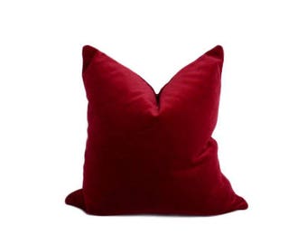 red velvet pillow. christmas velvet pillow, red velvet cushion