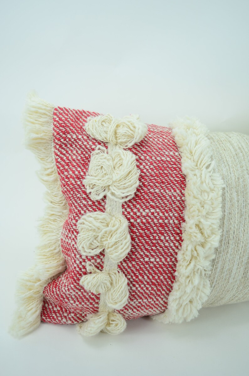 Fringe Bohemian Pillow //lumbar Pillow // Boho Tassel Pillow Etsy