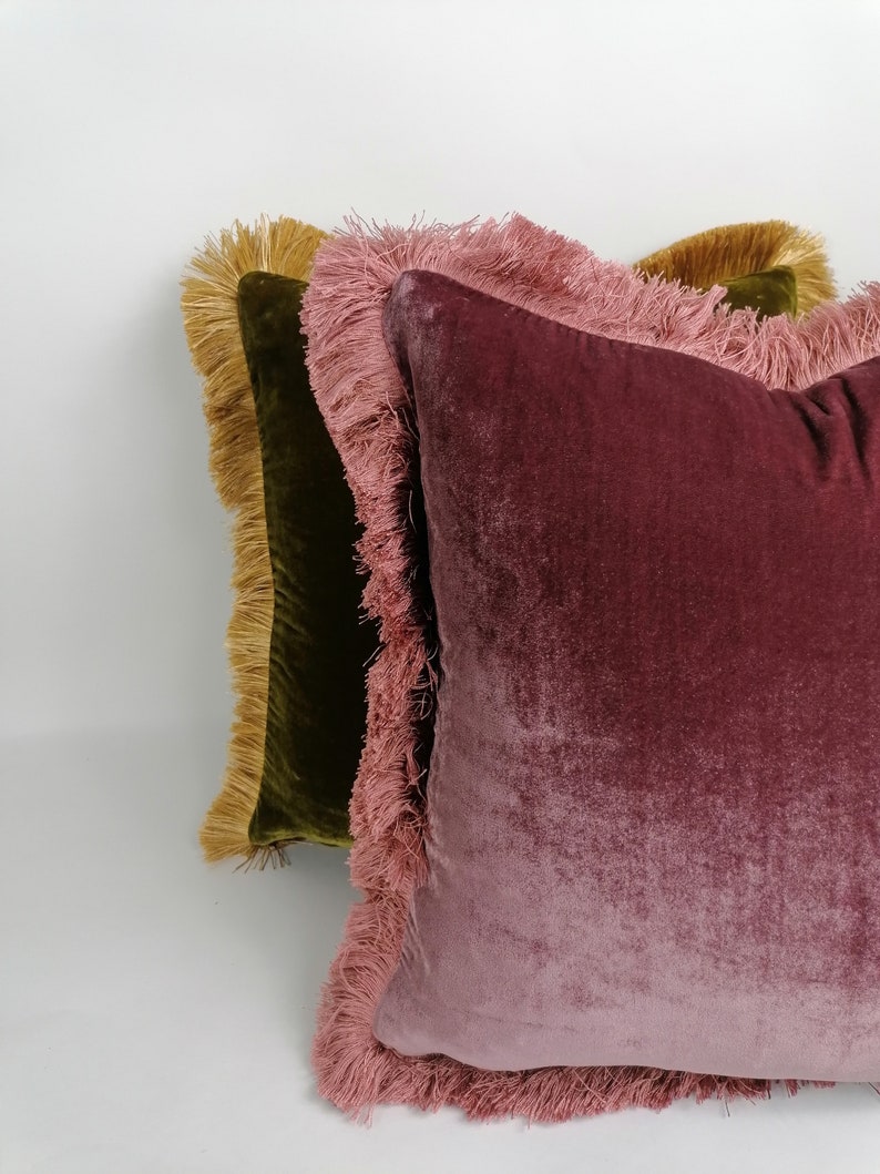 cuscino in velluto di seta bacca // cuscino in velluto di seta // cuscino in velluto di seta viola immagine 6