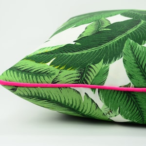 Swaying palms pillow // outdoor pillow // green and pink pillow, tommy bahama swaying palms