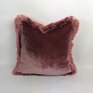 cuscino in velluto di seta bacca // cuscino in velluto di seta // cuscino in velluto di seta viola immagine 2