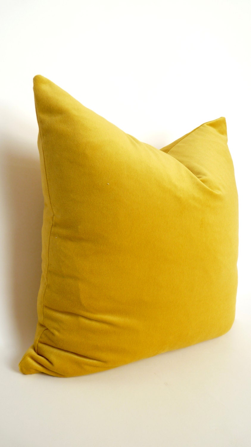 Buttercup Yellow Velvet Pillow Case // Yellow Velvet Pillow Etsy
