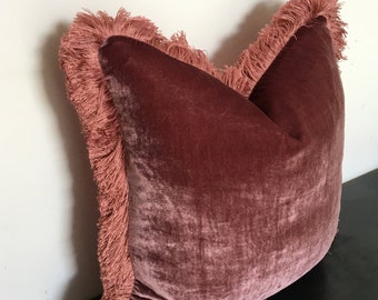 berry silk velvet pillow // silk velvet cushion // purple silk velvet pillow // pink silk velvet pillow