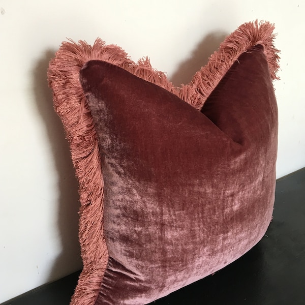 berry silk velvet pillow // silk velvet cushion // purple silk velvet pillow