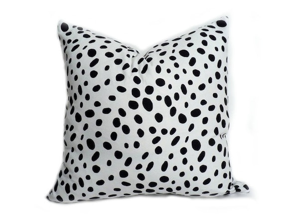 black and white spotted pillow