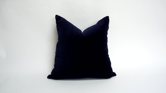 Dark Blue Velvet Throw Pillow, 24