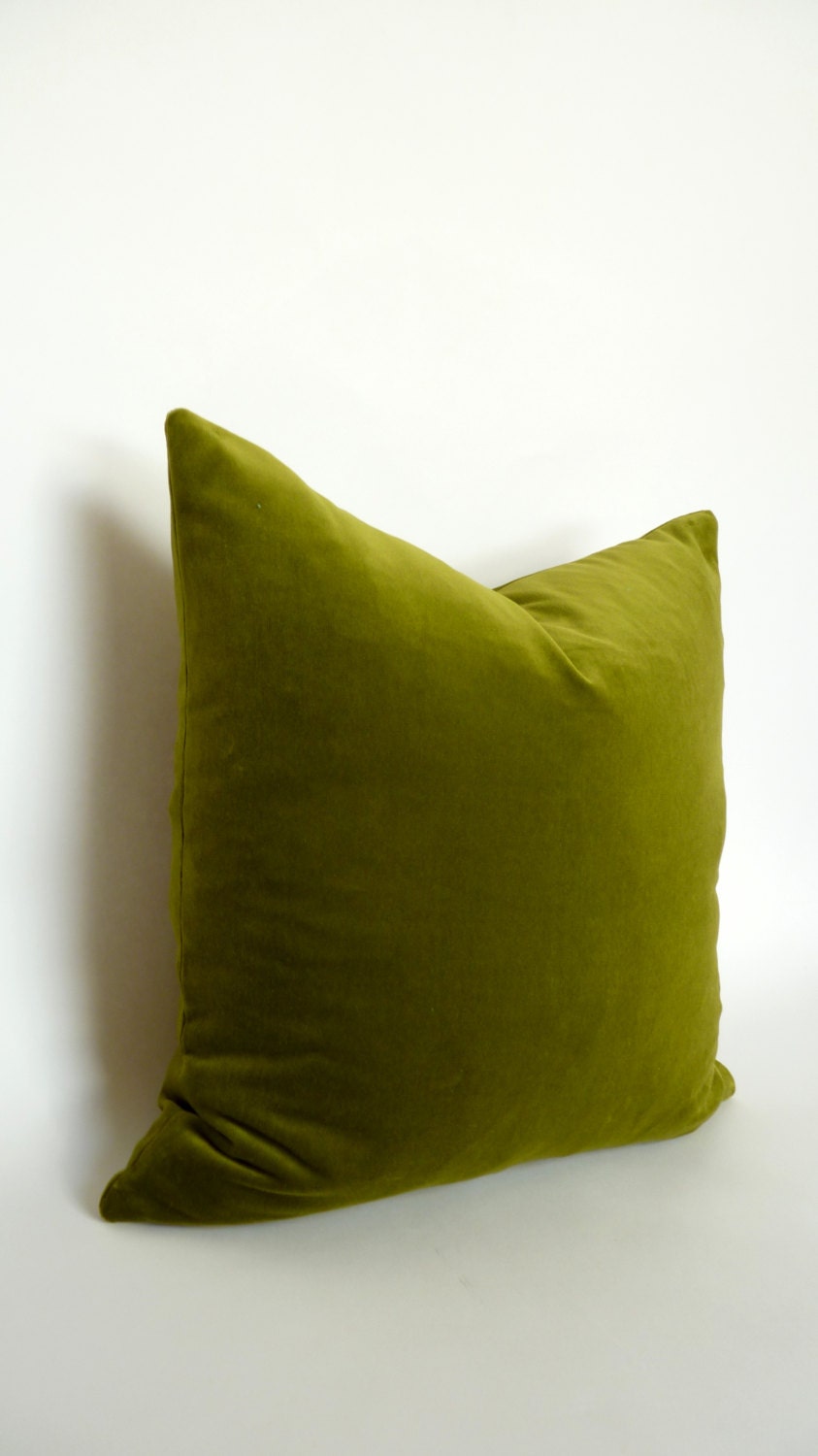 Olive Green Velvet Pillow Case // Chartreuse Green Velvet Etsy UK