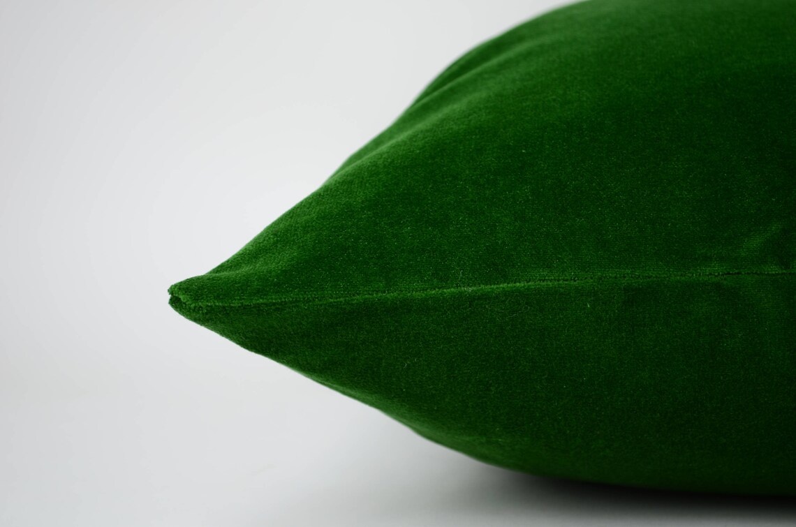 Emerald Green Velvet Pillow Case // Green Velvet Cushion // Etsy