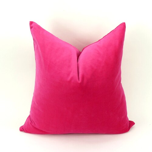 Raspberry Velvet Pillow Case // Raspberry Pink Velvet Cushion Etsy